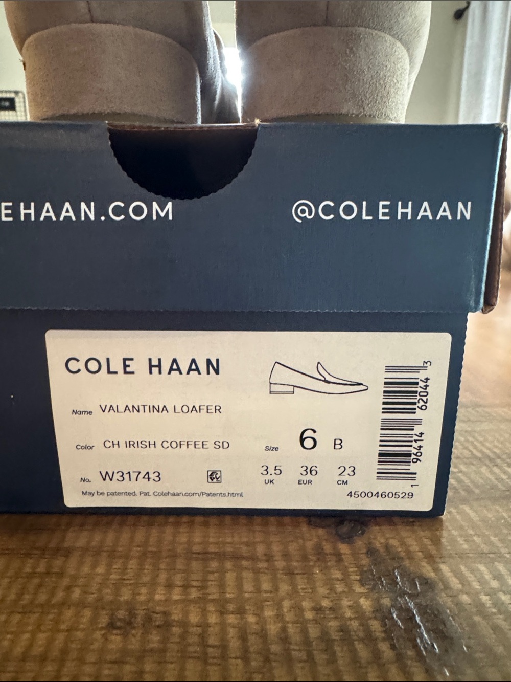 Cole Haan Taupe Suede Pointed-Toe Loafers - Picture 2 of 6